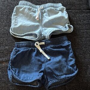 Set of Two Denim Shorts with Drawstring